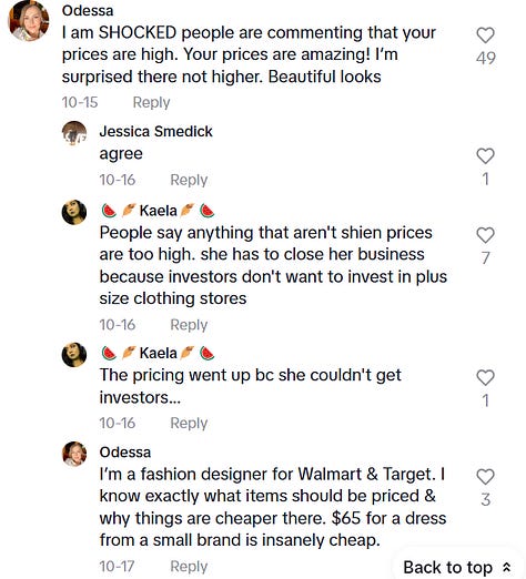 screenshots depicting what consumers think about rebdolls and how it is too expensive or just right for the value