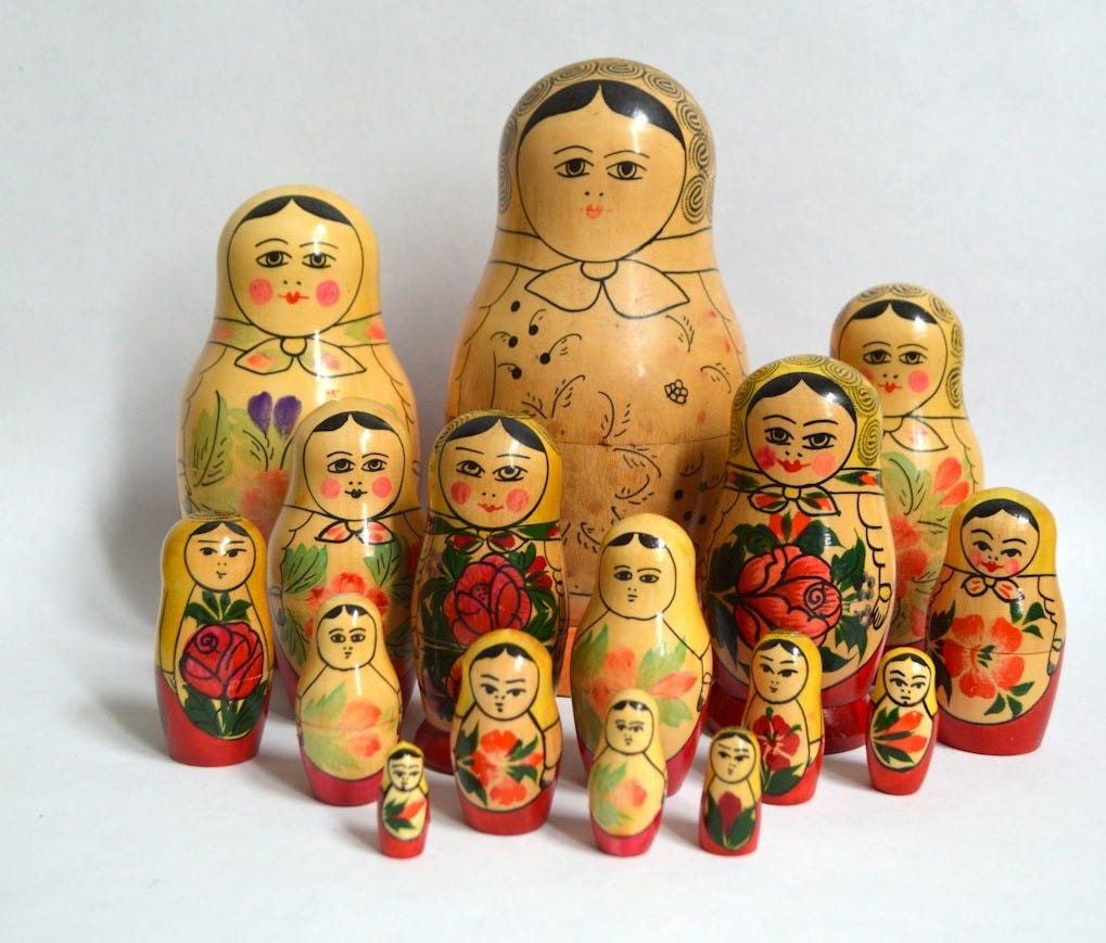 a group of dolls