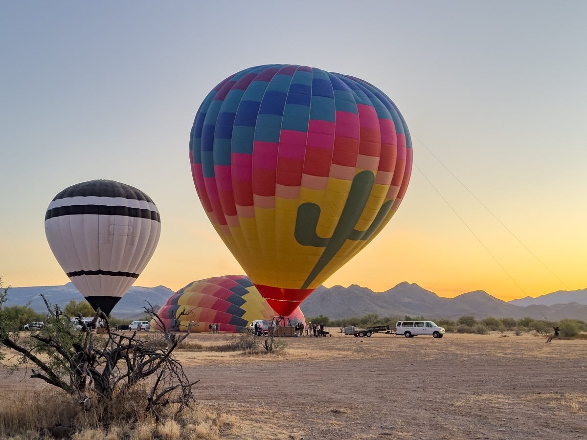 Hot air balloon ready for liftoff
