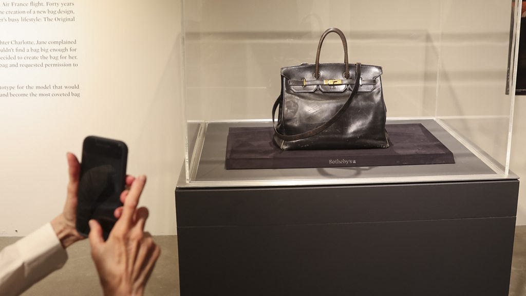 Jane Birkin's original Hermès bag sells for £7m at Sotheby's auction