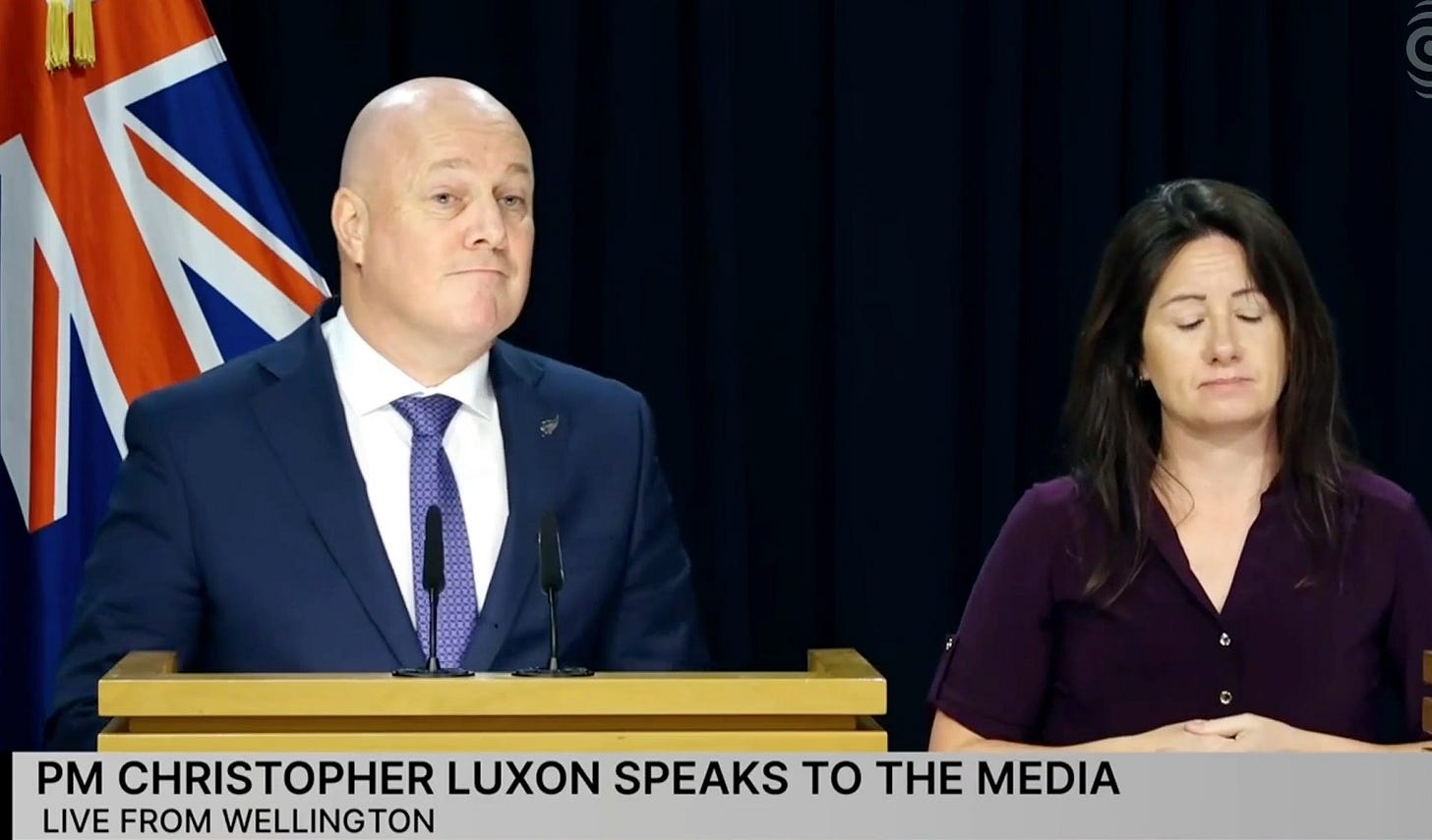 Christopher Luxon speaks to the media. Christopher Luxon speaks to the media.