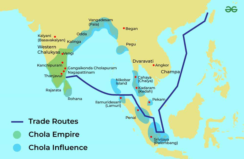 Rajendra I's 1025 CE expedition crossed the Bay of Bengal to attack Srivijaya's island territories
