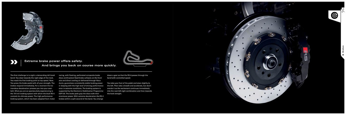 Audi B7 RS4 2006 brochure brakes Audi B7 RS4 2006 brochure brakes