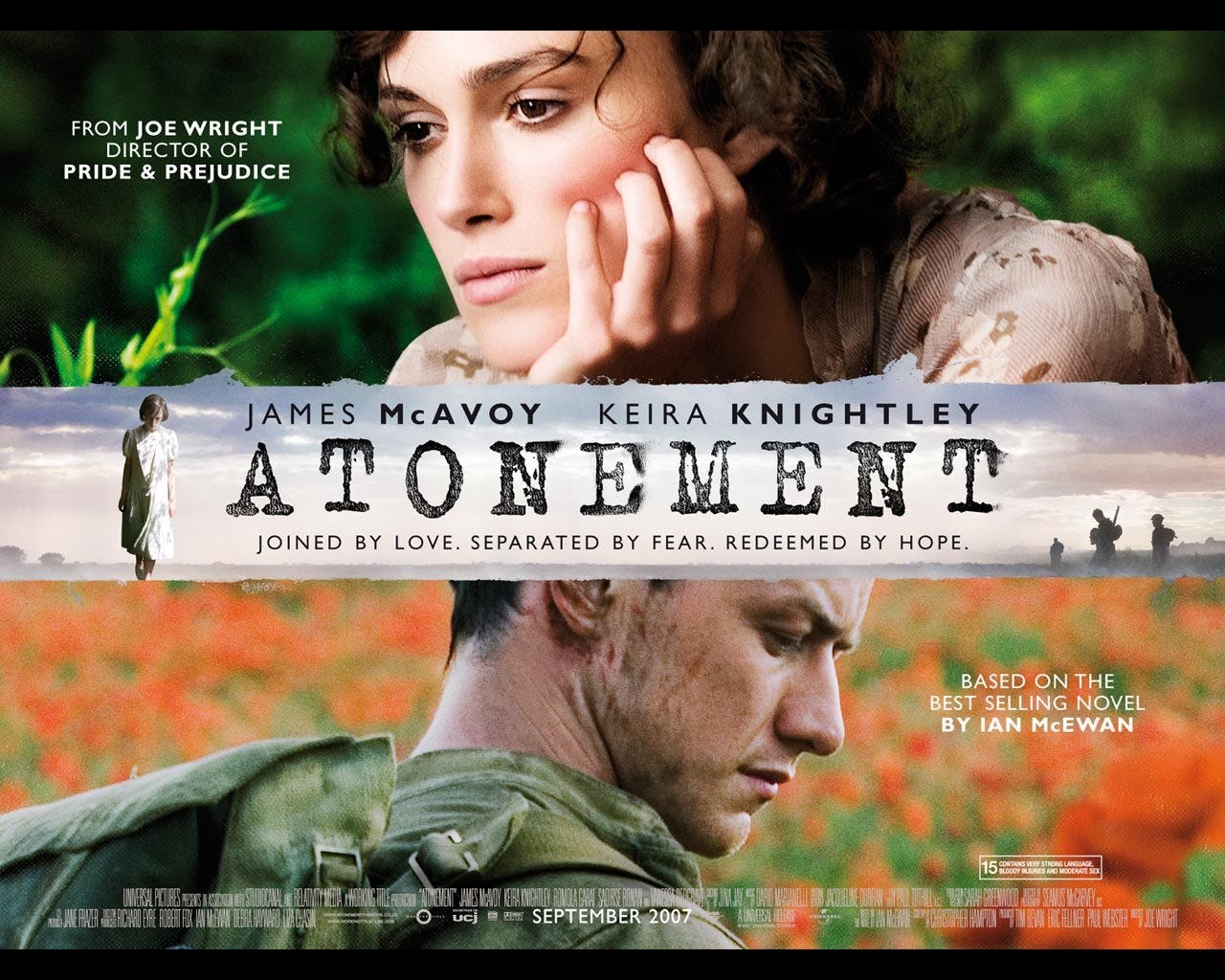 اسم الفيلم : Atonement# (#الكفارة) اللغة : الإنجليزية (لكنه بريطانية) بطولة  : #جايمس_ماكفوي في دور روبي #كيرا_نايتلي... – @i-plastic-heart on Tumblr