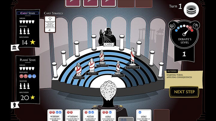 Game screens from Rome City Of Cards