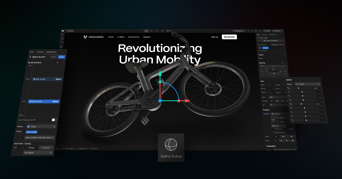 spline intergation on webflow