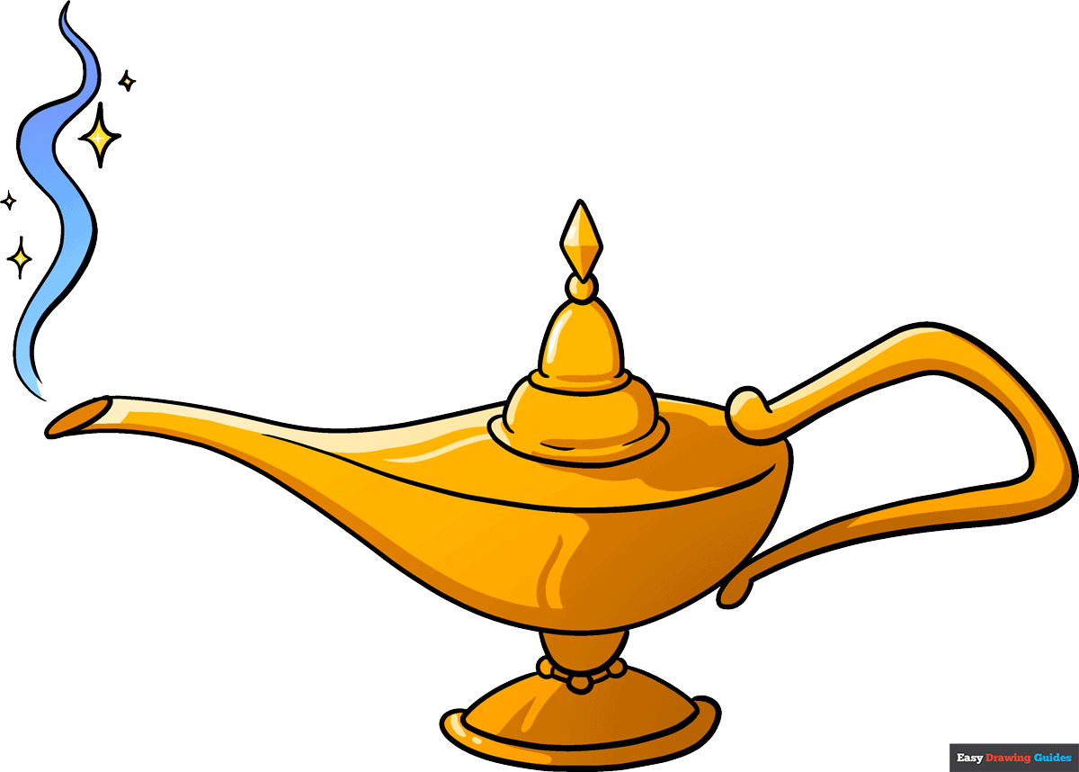 How to Draw the Genie Lamp from Aladdin - Really Easy Drawing Tutorial
