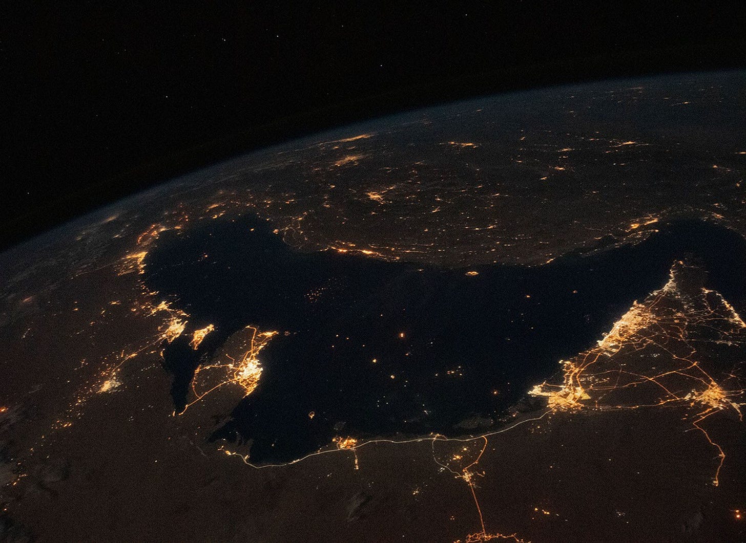 Bustling Persian Gulf at Night - NASA Science