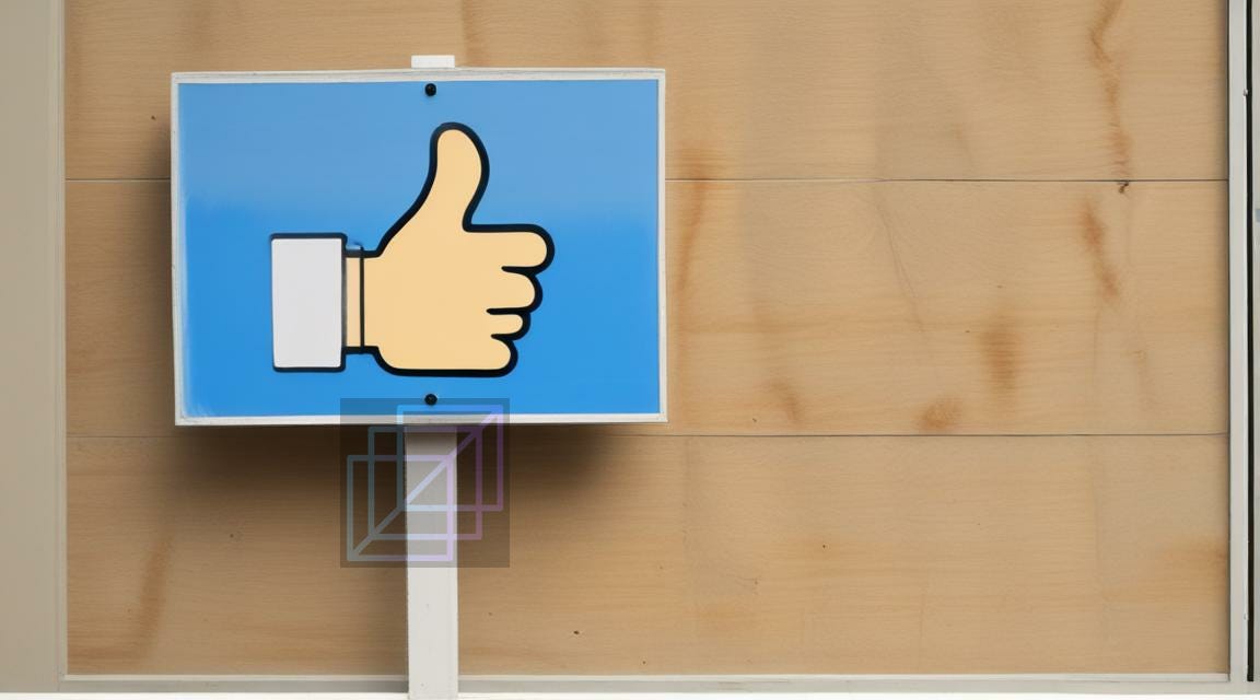 A thumb up on a placard A thumb up on a placard