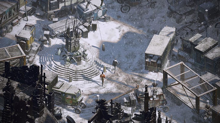 Screenshot from Disco Elysium showcasing locations in Martinaise