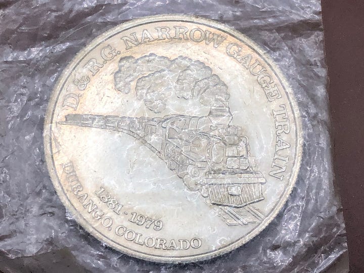 Denver Rio Grande Railroad Medal Token from 1979