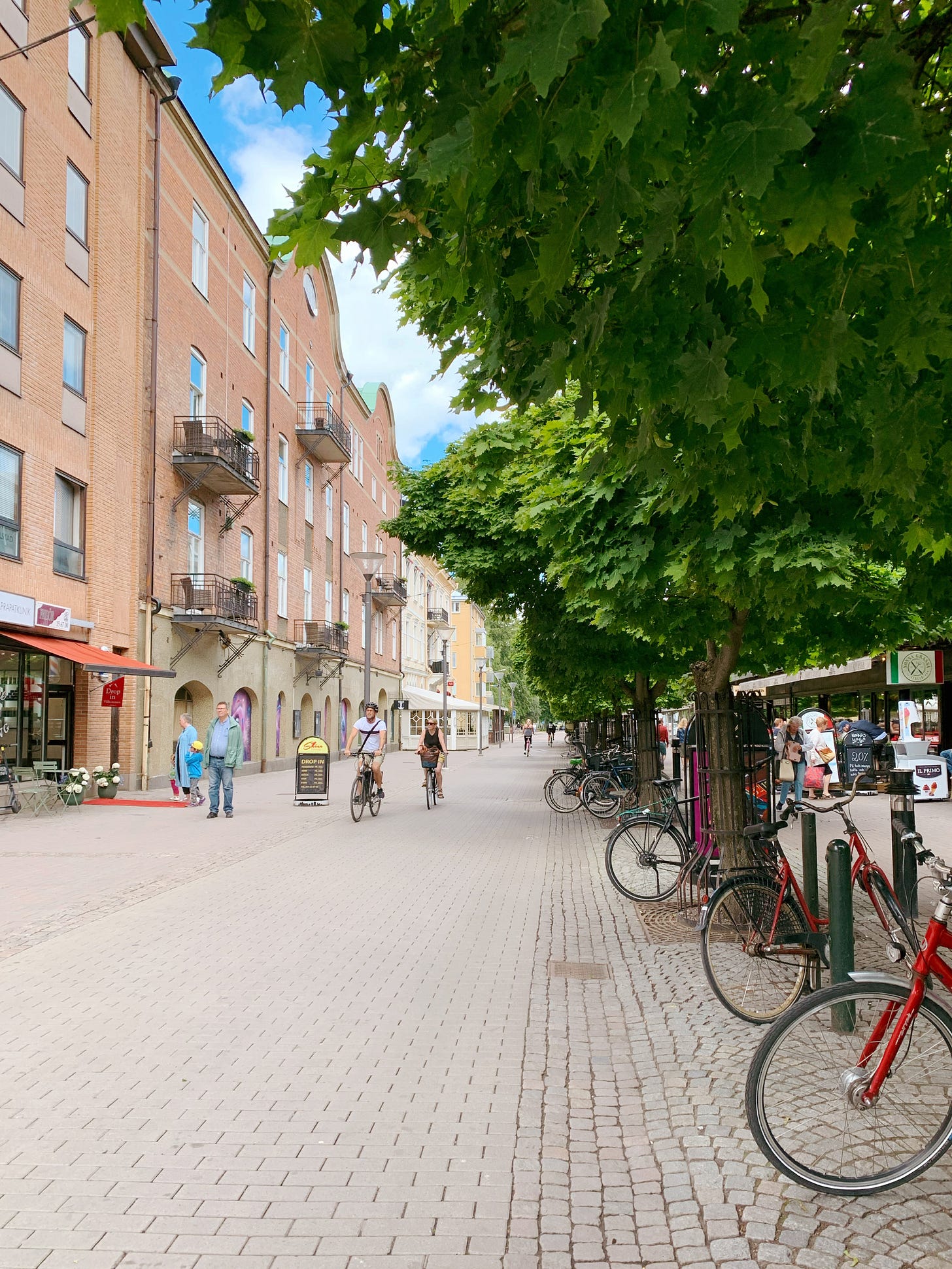 Street for walkers and cyclists only