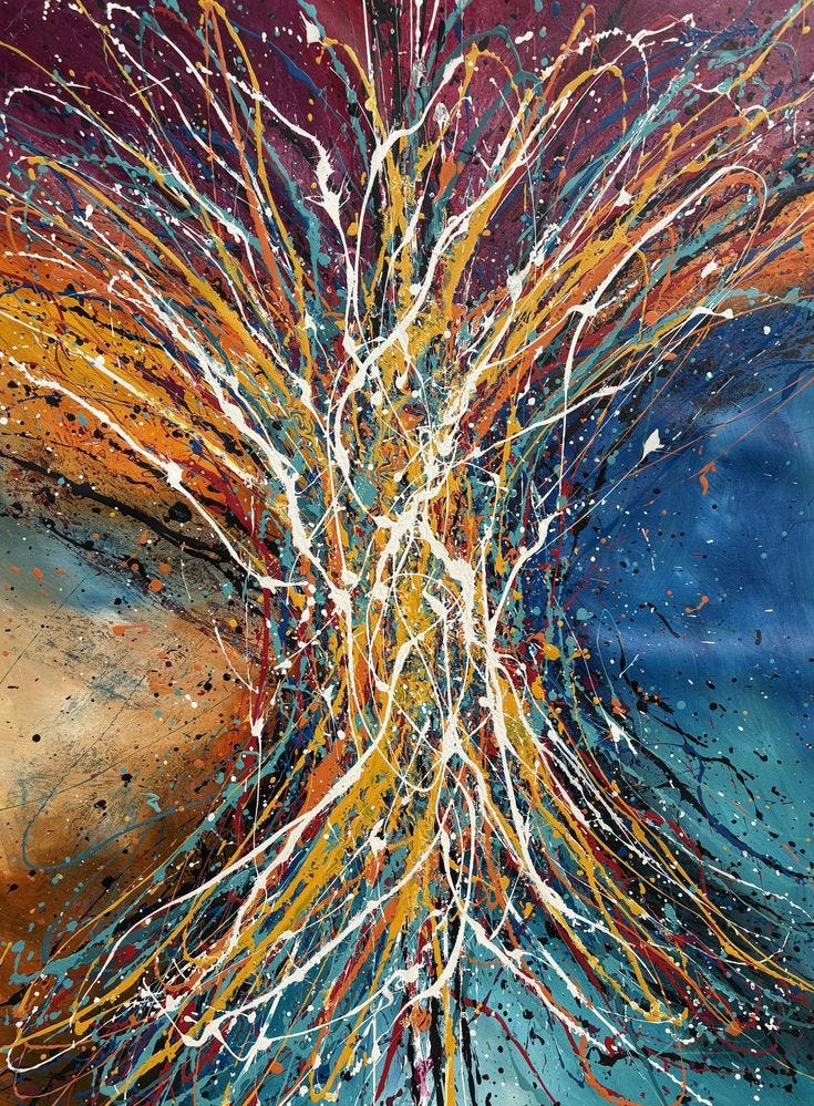 This contains: Jackson Pollock style painting – Vintage Beauty 163 artwork