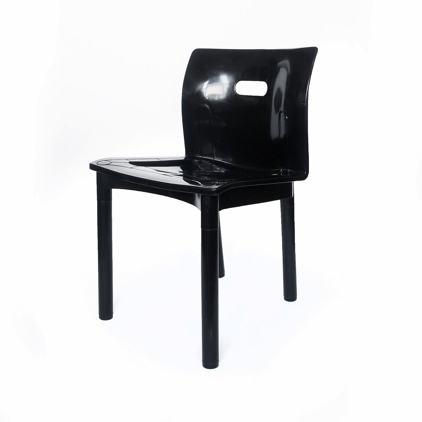 Vintage Black Chair 4870 by Anna Castelli Ferrieri for Kartell