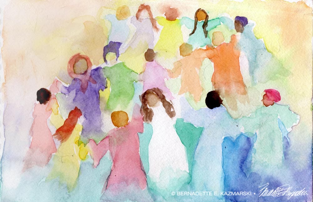 Whatsoever You Do, watercolor, 6 x 9 © Bernadette E. Kazmarski