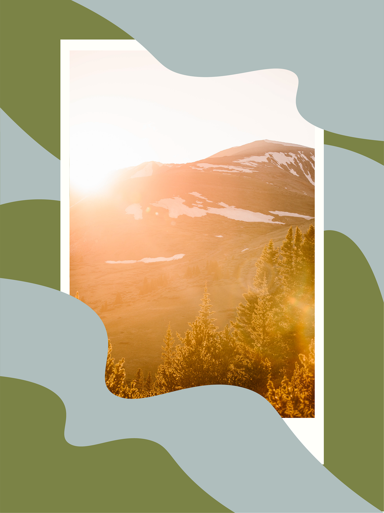 sun basking the mountains in a warm orange light