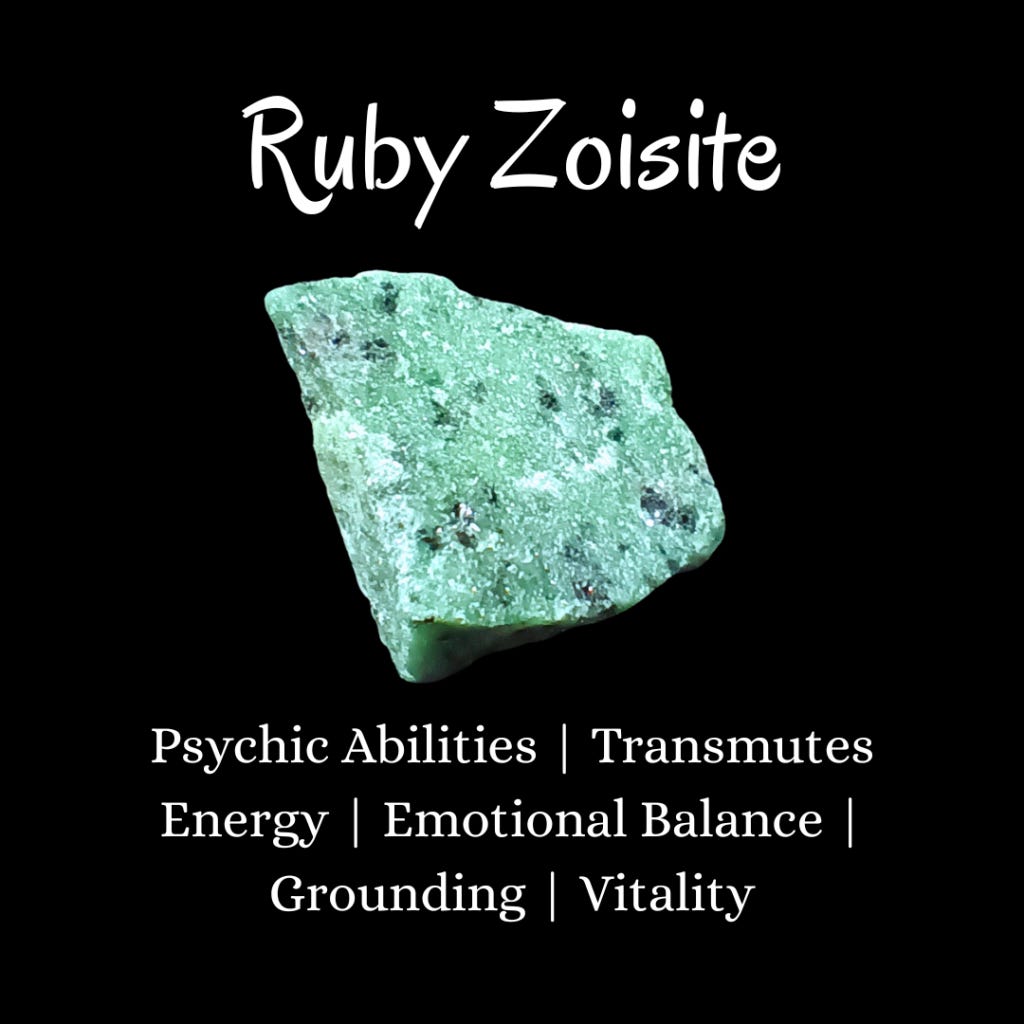 Ruby Zoisite HEALING CRYSTAL properties, Psychic Abilities | Transmutes Energy | Emotional Balance | Grounding | Vitality
