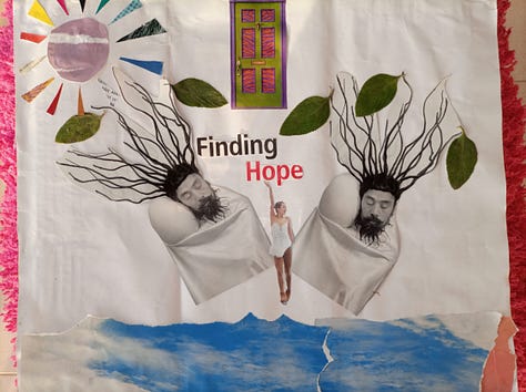collages made by author using leaves and magazine cutouts