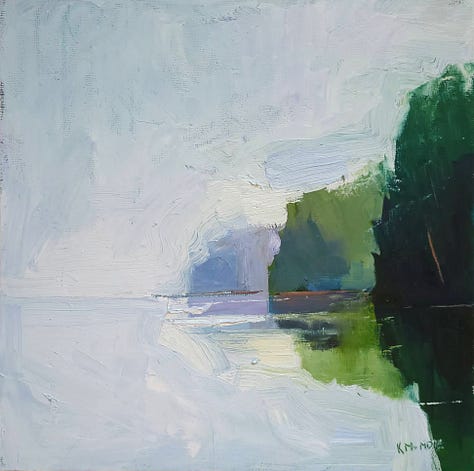 group of landscape paintings of Philadelphia and Maine