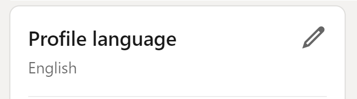 LinkedIn Profile Language