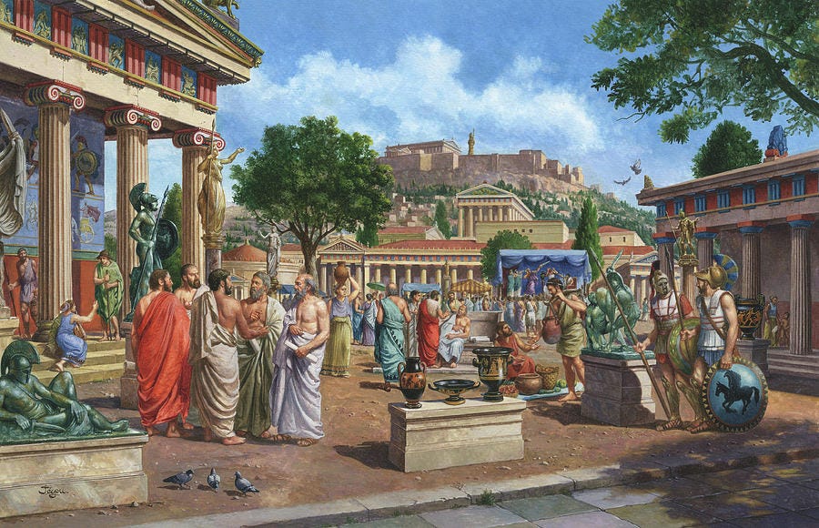 Ancient Greek Agora, Illustration Photograph by Christian Jegou - Fine Art  America