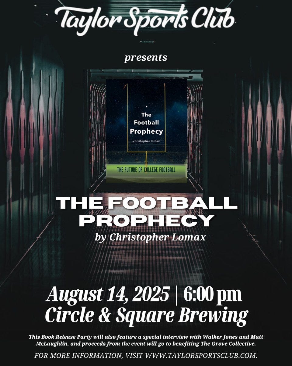 Taylor Sports Club Kicks Off the 2025–26 Season This Thursday, August 14 at 6 PM — Featuring the Release of Christopher Lomax’s "The Football Prophecy"
