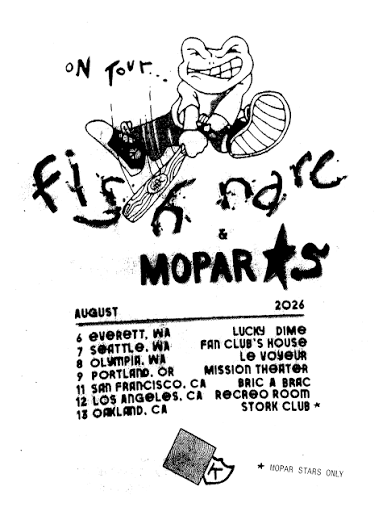 fish narc band is going out with @mopar.stars debuting a new set, three guitar styley. Mostly diy n small venues with door tickets. Both bands have new records coming on @krecs / @ fish narc band is going out with @mopar.stars debuting a new set, three guitar styley. Mostly diy n small venues with door tickets. Both bands have new records coming on @krecs / @