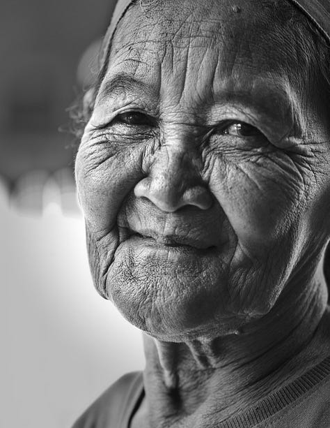 Images of people at different ages smiling