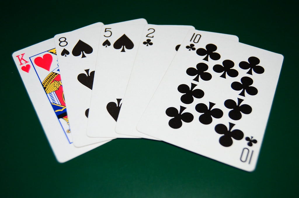 King High Card Poker Hand | Photograph of a poker hand conta… | Flickr