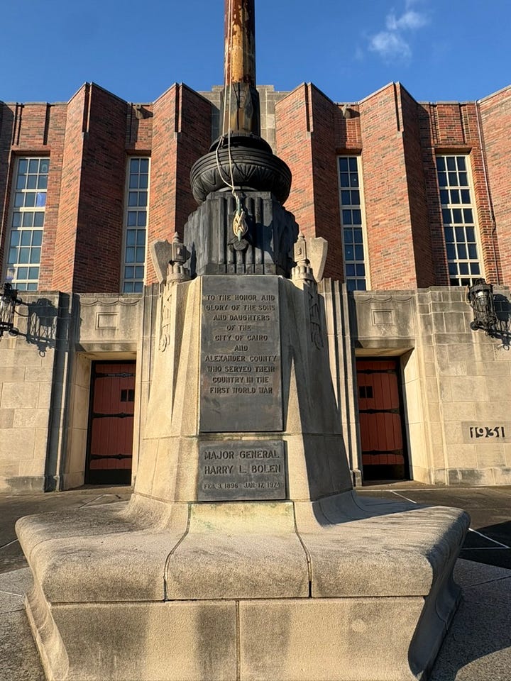 architectural details of the national guard armory, Cairo, IL
