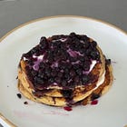 High Protein Blueberry Cream Pancakes 