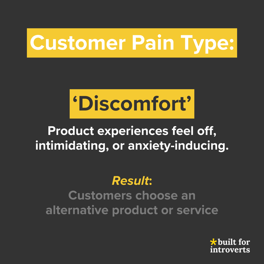 Customer Pain Type - Discomfort