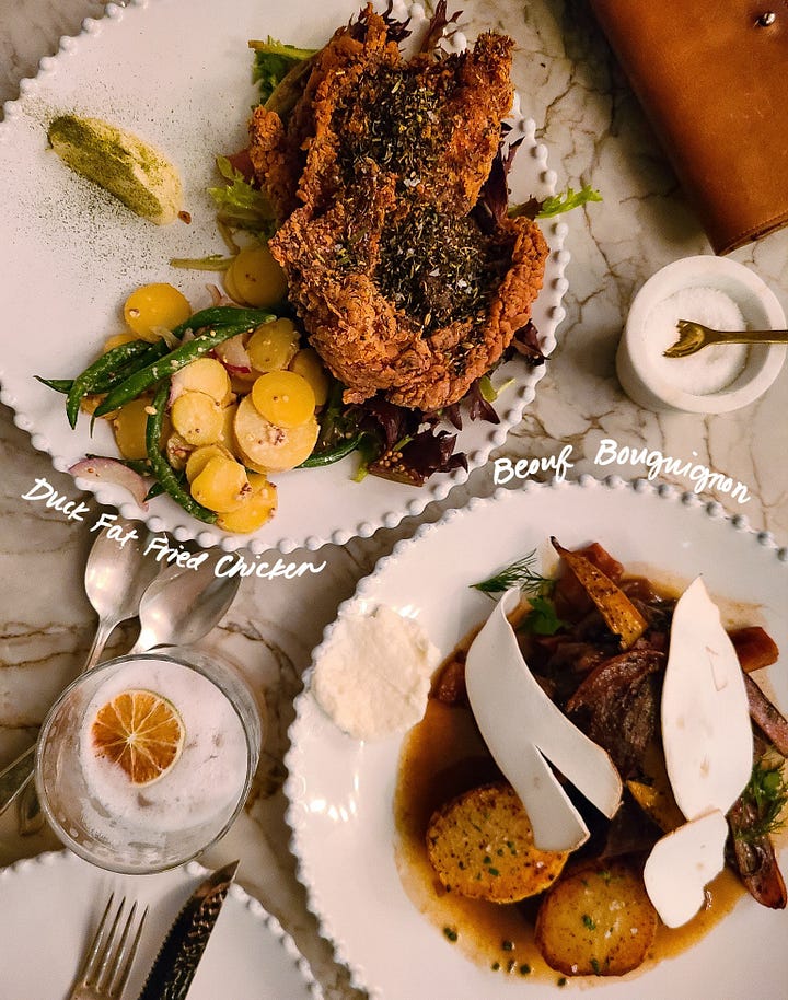 Coquette Charlotte dinner spread