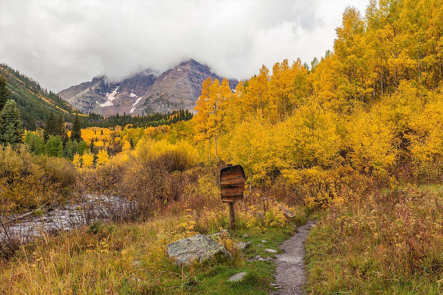 The trail to the Maroon Bells
