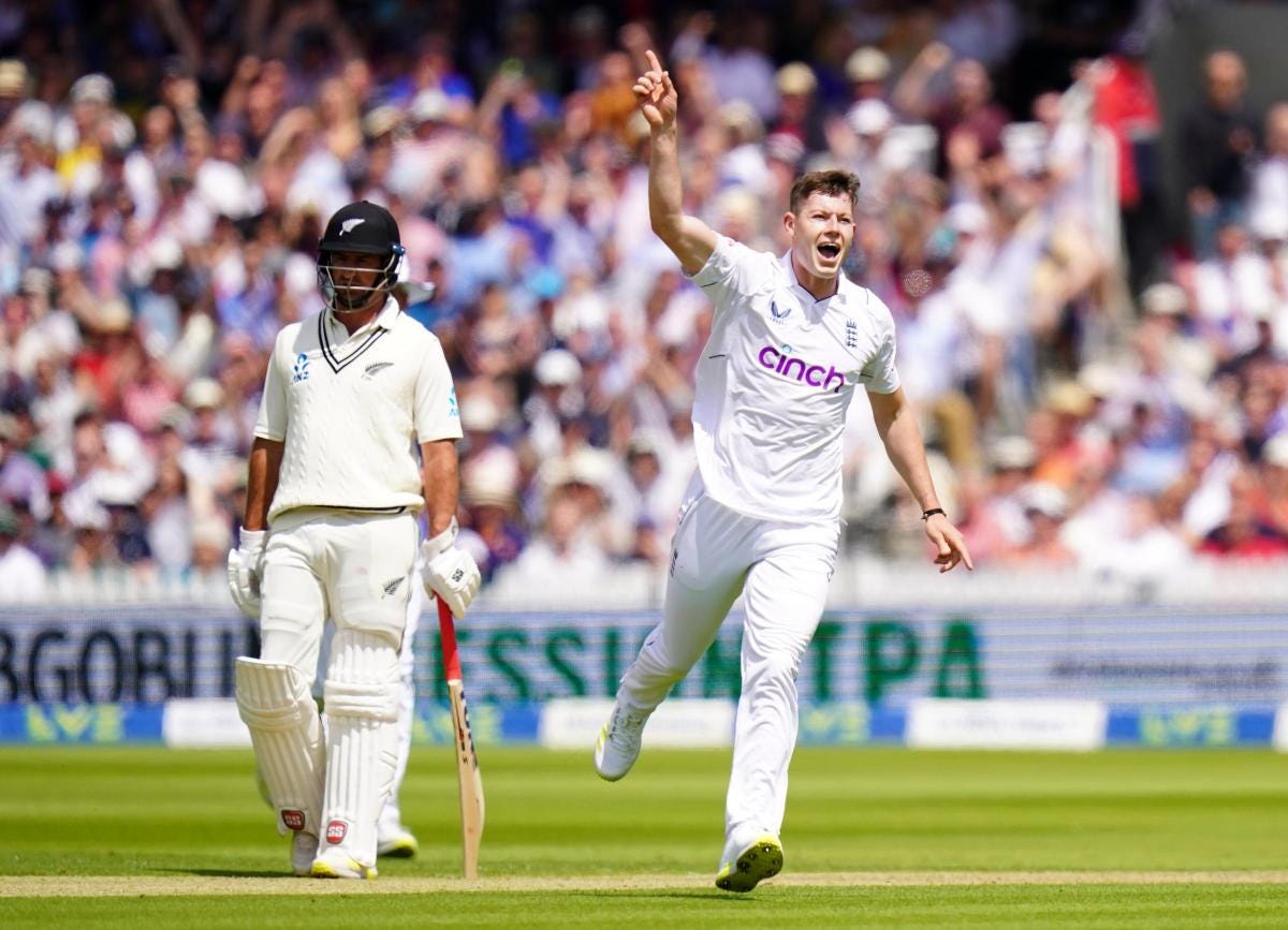Durham's Matthew Potts enjoys dream debut for England | The Northern Echo Durham's Matthew Potts enjoys dream debut for England | The Northern Echo