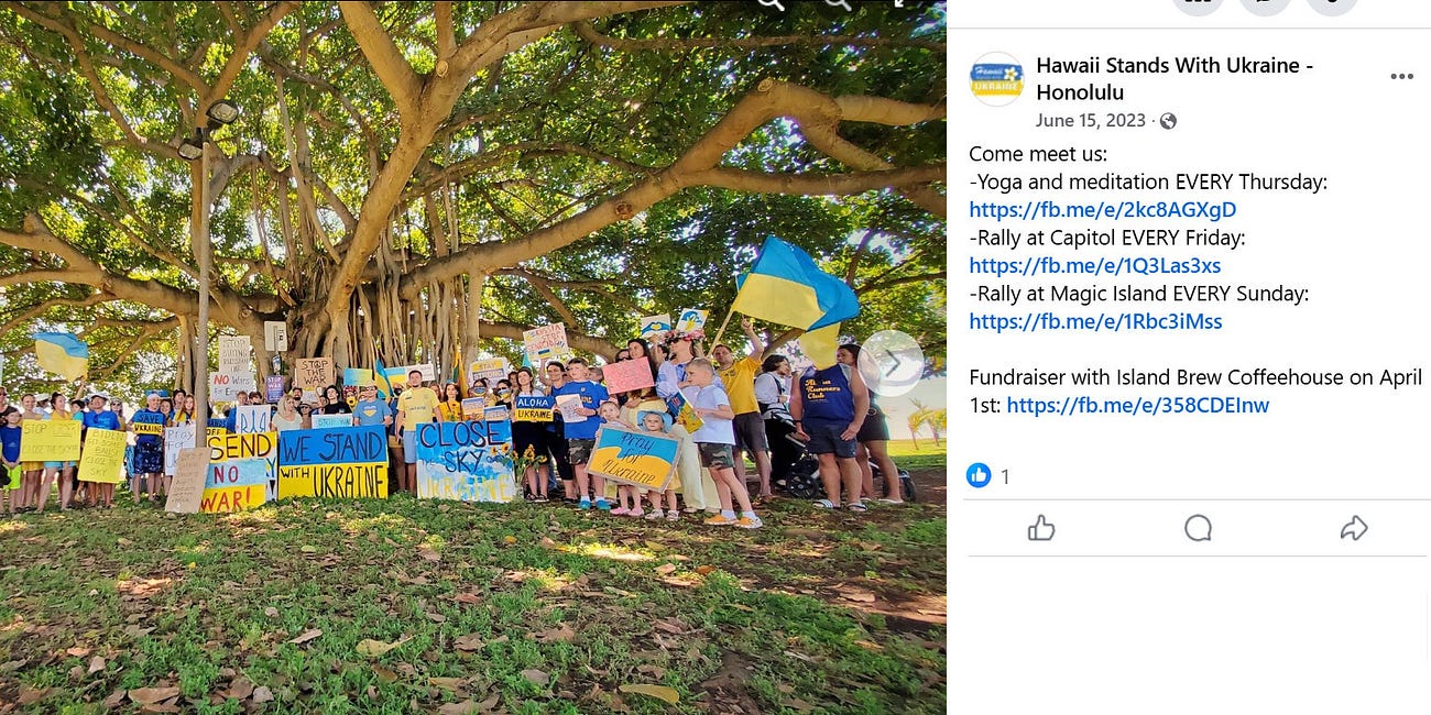 Standing with Ukraine and Palestine in Paradise