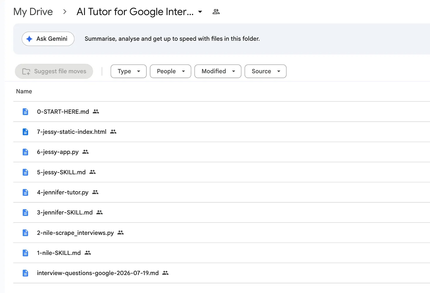 Google Drive folder containing the seven files for the three Claude skills Google Drive folder containing the seven files for the three Claude skills