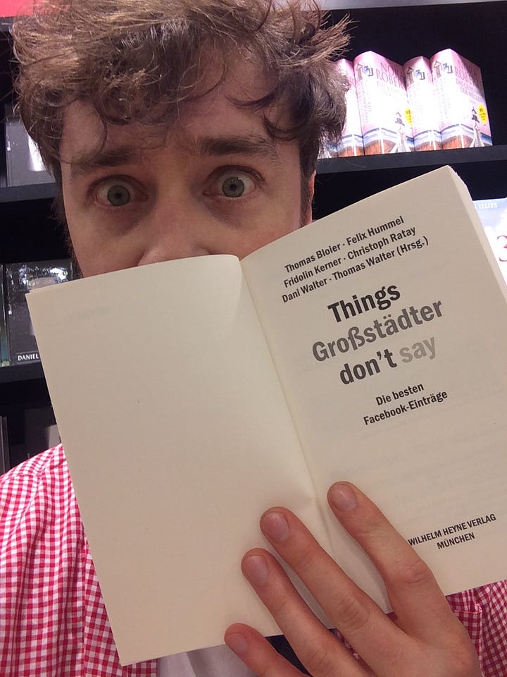 Das Buch Things Großstädter Don't Say von Felix Hummel, 2014 aufgenommene Selfies