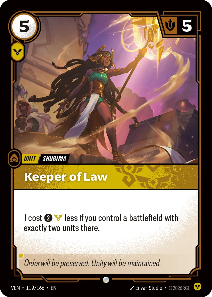 VEN-119 Keeper of Law Card - Riftbound TCG