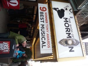 The Eugene O'Neill during the 'Mormon' ticket lottery The Eugene O'Neill during the 'Mormon' ticket lottery