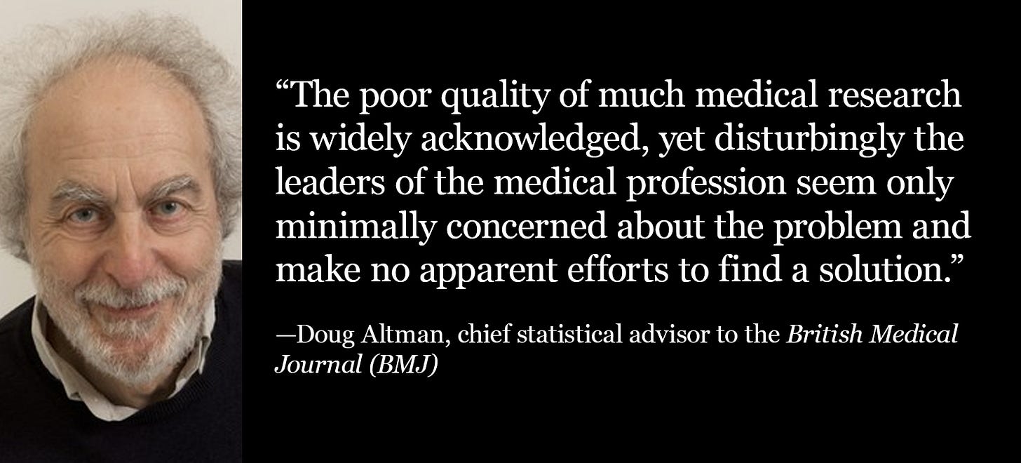 Doug Altman: Poor medical research is widespread, but medical leaders seem unconcerned and unwilling to fix it.