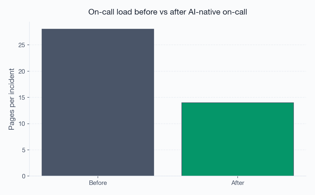 Figure 2: On-call load before vs after AI-native on-call Figure 2: On-call load before vs after AI-native on-call