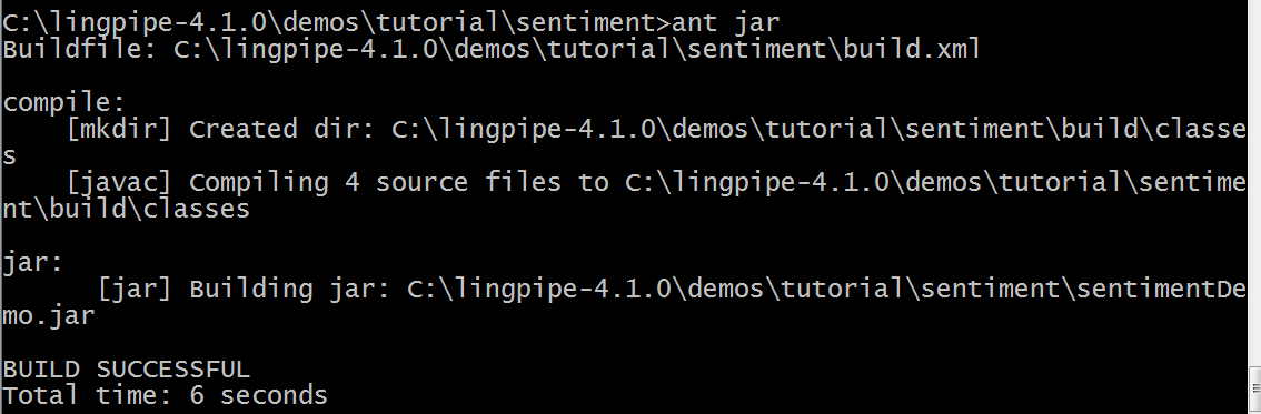 build sentiment.jar ant lingpipe build sentiment.jar ant lingpipe