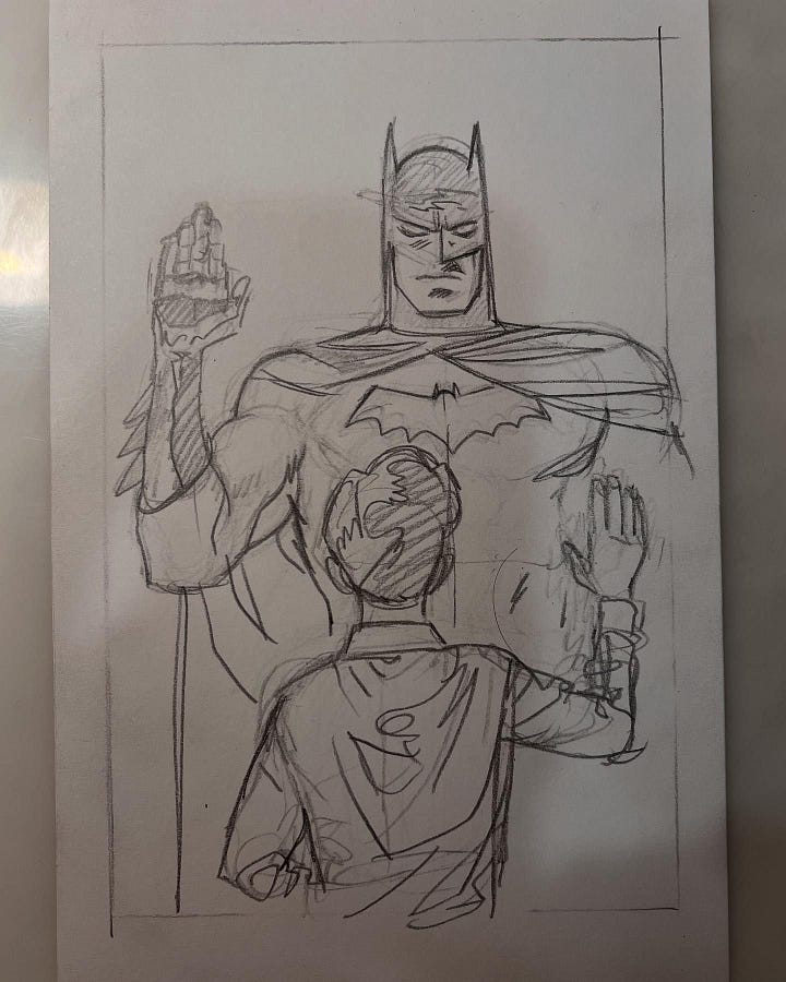 Batman, comics, drawing, shadows