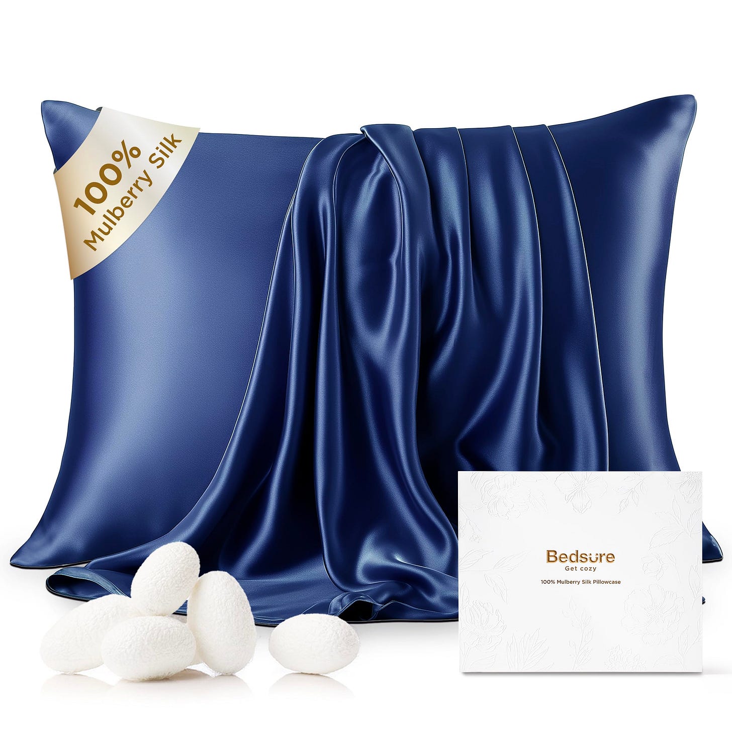 Amazon.com: Bedsure 100% Mulberry Silk Pillowcase for Hair and Skin, Navy  Blue Silk Pillow Case with Hidden Zipper, Gifts for Men, Standard  Size,20x26 Inches : Home & Kitchen
