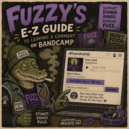 Fuzzy's E-Z Guide to leaving comments on Bandcamp (and support your favorite bands for free!!)