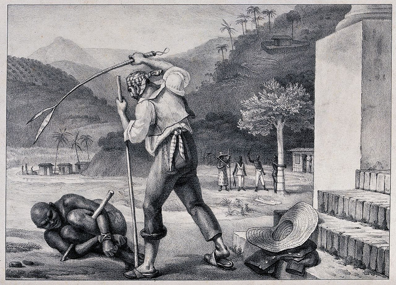 File:A white man whipping a black man that has been tied up and l Wellcome  V0041703.jpg - Wikimedia Commons