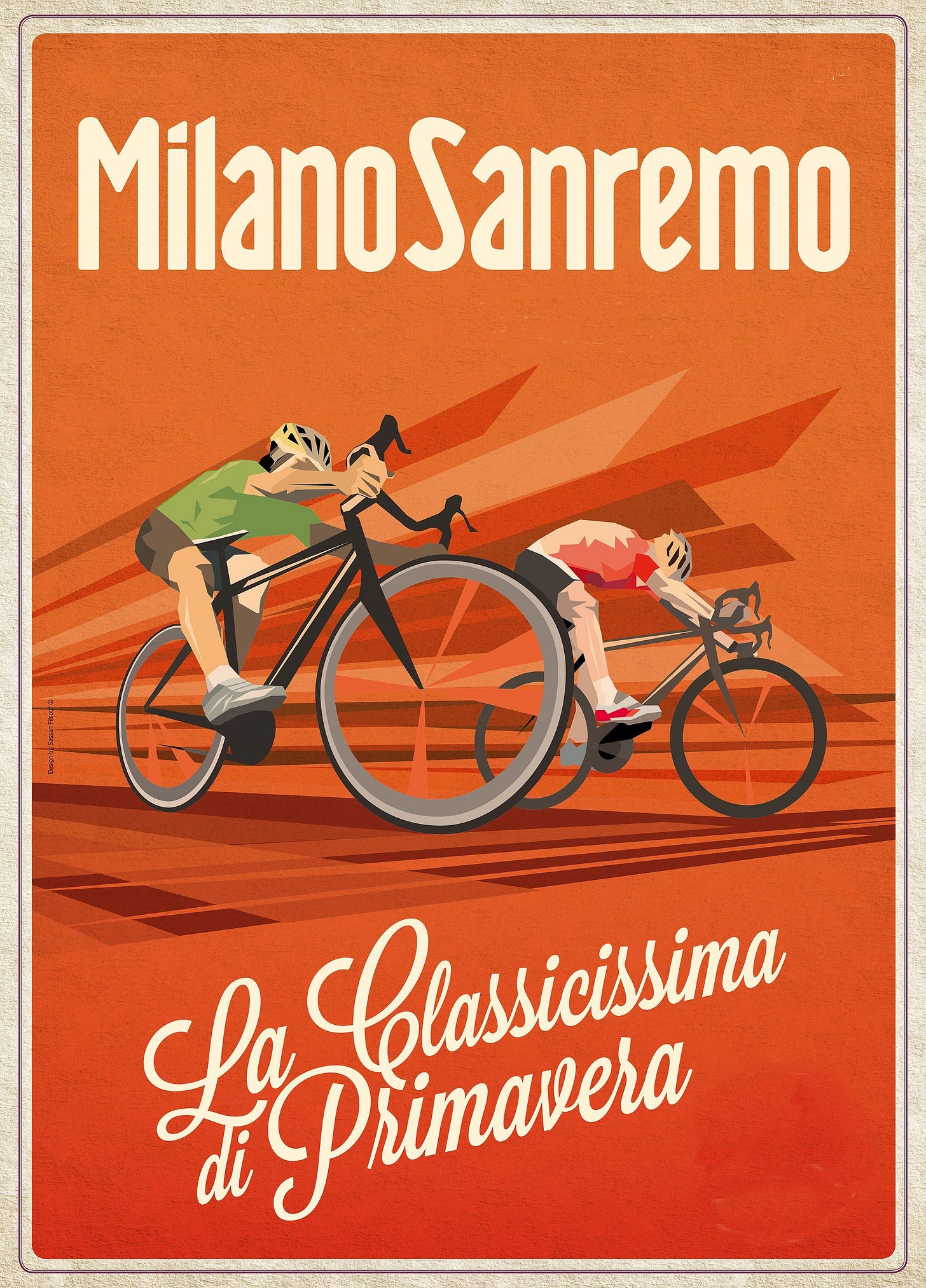 Milano San Remo Cycling Poster, Retro Bike Wall Art - Etsy Norway