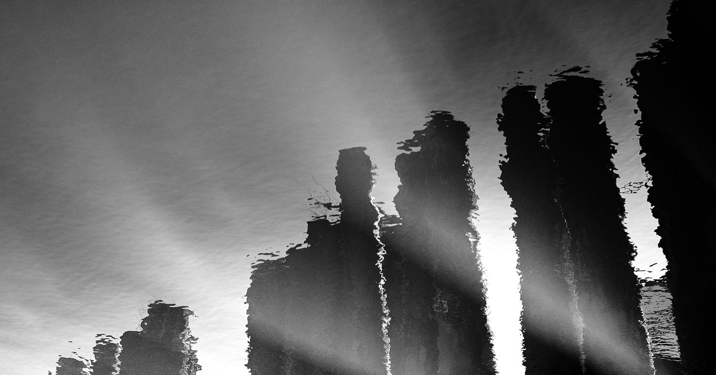 Docks reflected water LaConner