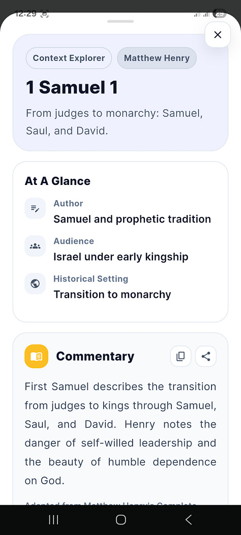 Pilgrim's Staff mobile app interface
